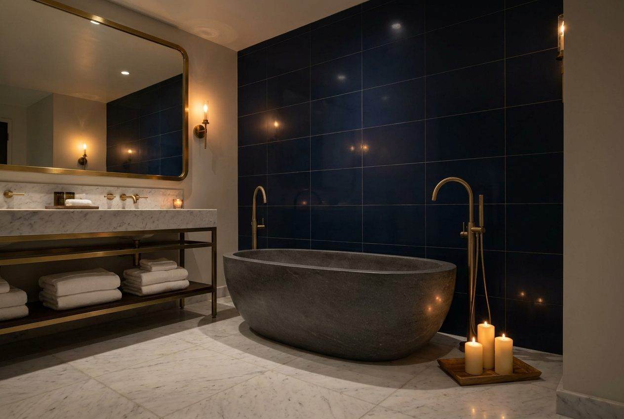 Marble bathroom in a Harp residence