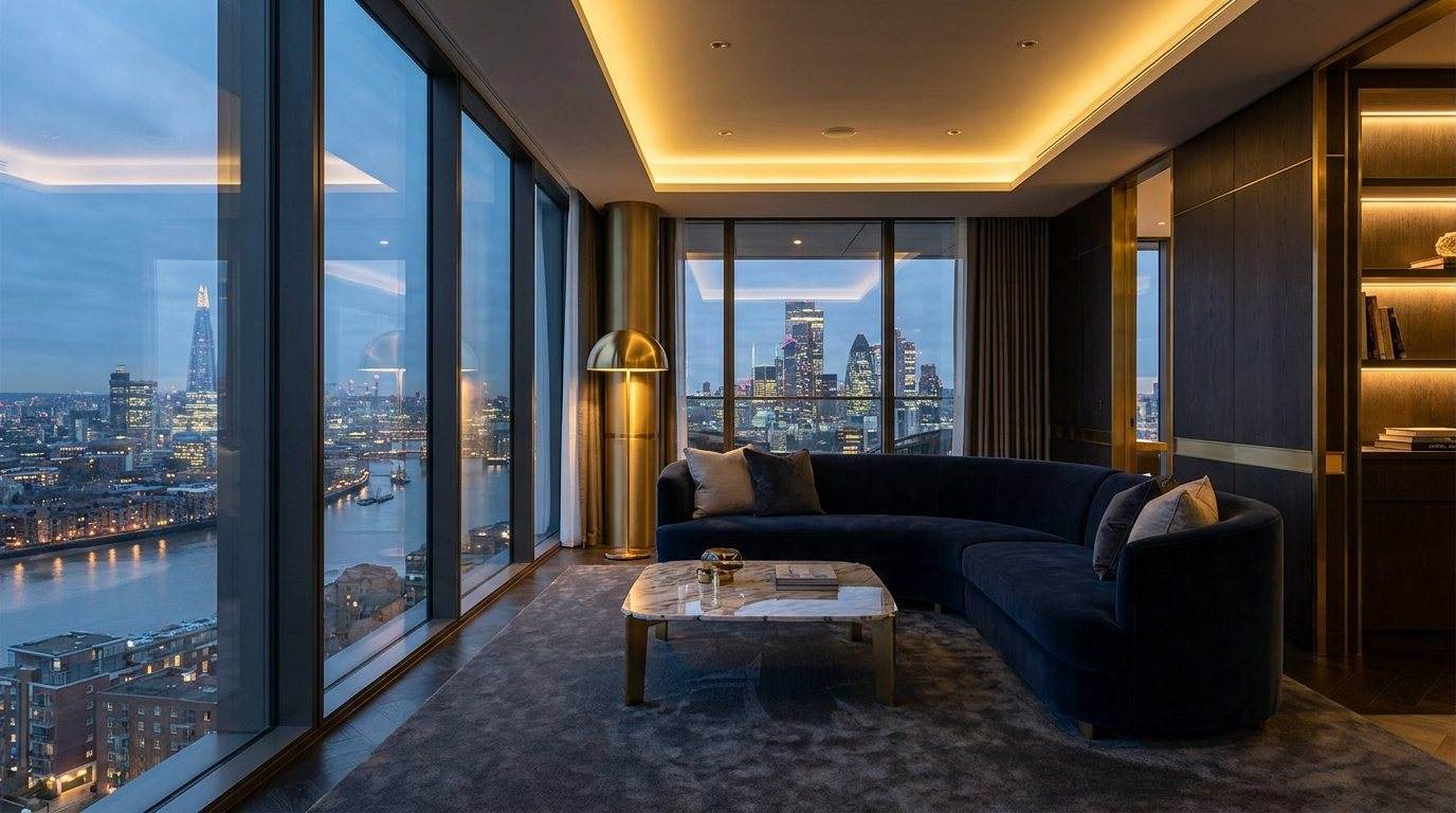 Luxury Harp residence overlooking the Perth skyline at dusk